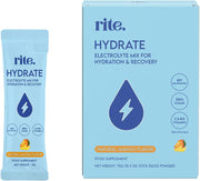 Rite Electrolytes - Hydration Sticks Powder with Vitamin C+B12, Magnesium, Calcium, Potassium, Chloride & Sodium I Vegan, Sugar Free, Gluten Free (Duo Pack Mango & Red Berries, Pack of 15) - Mango Small