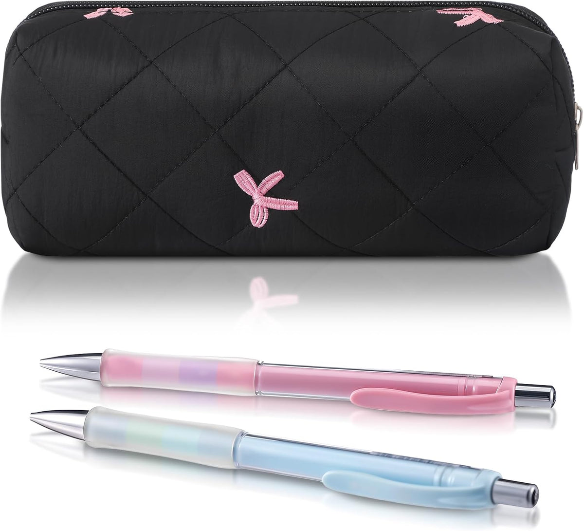 Sherr Coquette Bow Pencil Case Pink Bow Cute Pencil Pouch Soft Cotton Storage Bag Aesthetic Pattern Gift Makeup Pouch Cosmetic Travel Bag for Women – image 7