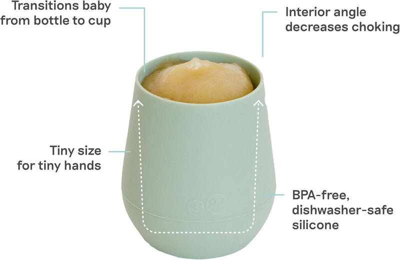 ezpz ez pz Baby Trainer Cup 6 Months Mini Cup, Green (Sage), 12+ Months