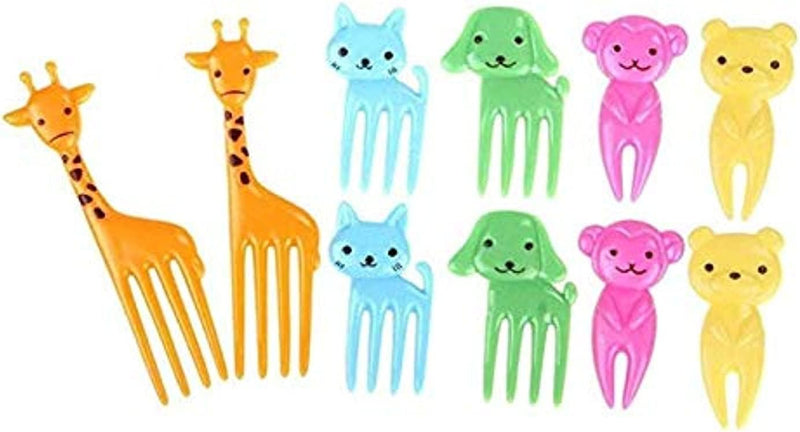 Cartoon Food Fruits Picks Mini Dessert Forks Resin Toothpick Cutlery Set for Kids 10pcs