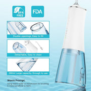 SKY-TOUCH Cordless Water Flosser Portable Dental Oral Irrigator with 4 Modes & 4 Nozzles, 280ml Water Tank, Rechargeable & Waterproof for Teeth, Braces & Gum Care, Home & Travel Use