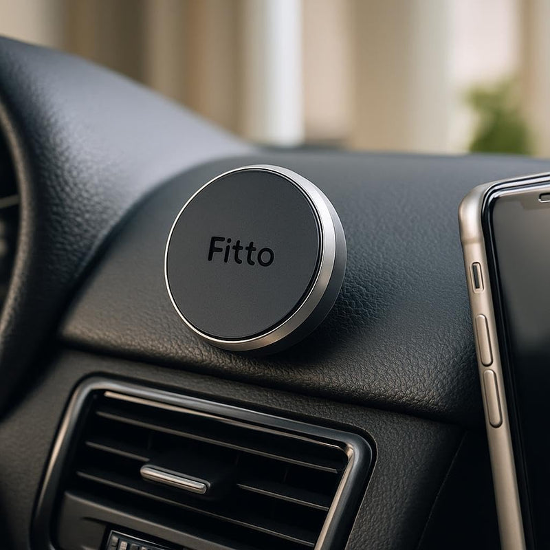 Fitto Magnetic Mobile Holder for Car, Black - Universal Phone Mount
