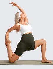 CRZ YOGA Womens Butterluxe Maternity Yoga Biker Shorts Over The Belly 4" / 6" - Pregnancy Workout Running Athletic