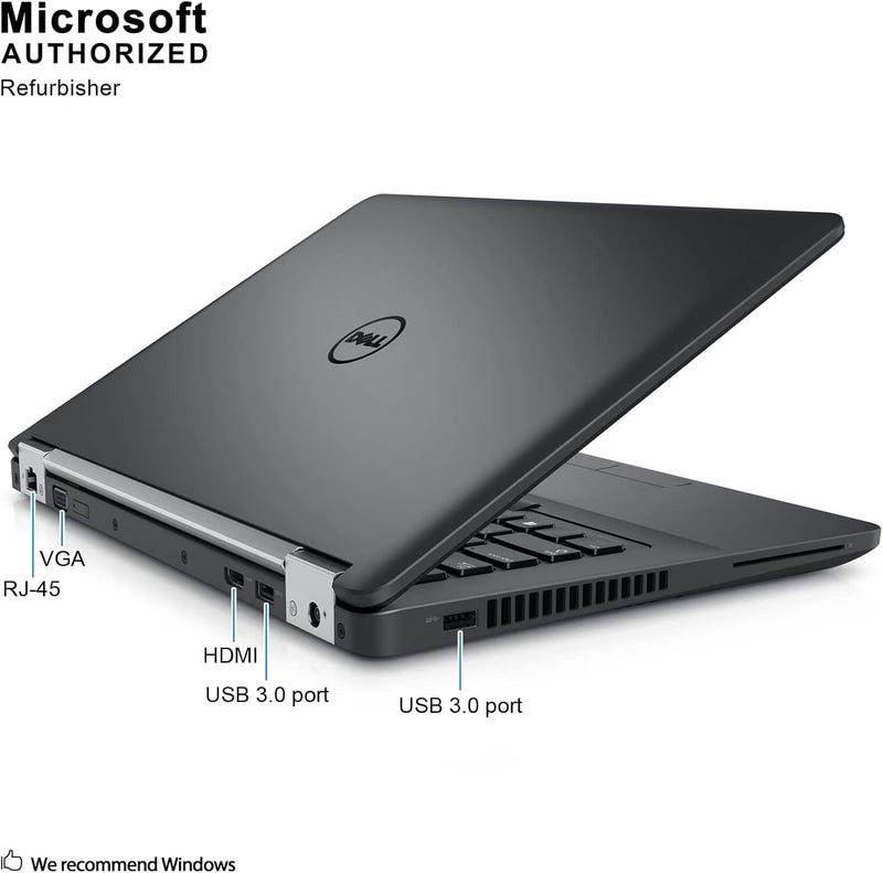 Dell (Refurbished) Latitude E5470 14" FHD Laptop, Core i7-6820HQ 2.7GHz, 16GB, 512GB Solid State Drive, Windows 10 Pro 64Bit