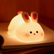 Capybara LED Cute Night Light for Kids, Silicone Rechargeable Night Light - 3 Level Dimmable Bedside Touch Lamp,Nightlight for Room Decor, Cute Gifts Stuff for Boys Girls Baby Children - Rabbit