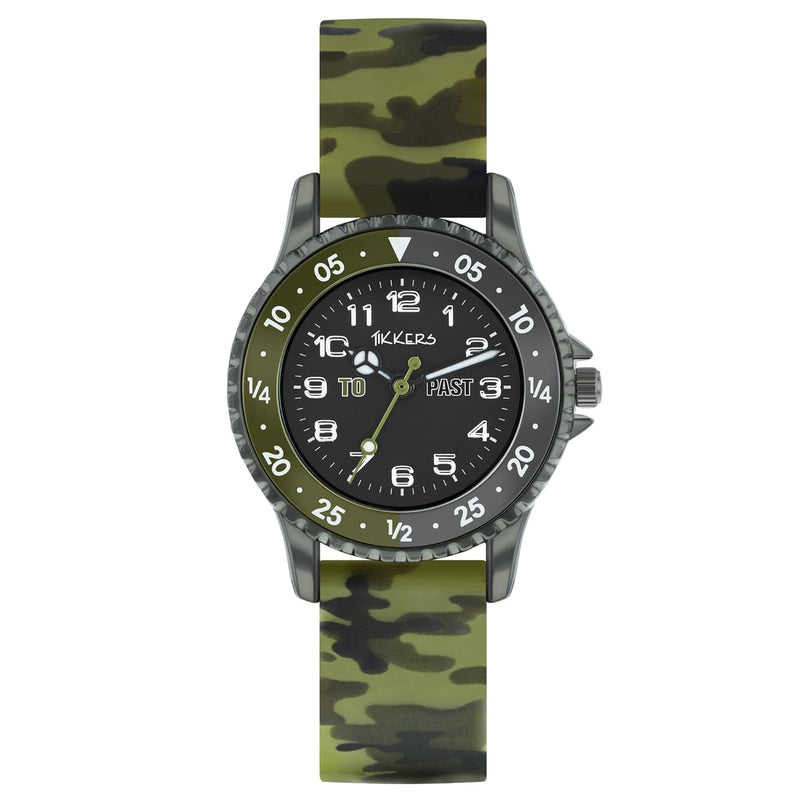 Tikkers Boy's Analog Quartz Watch with Silicone Strap ATK1085, Camoflague