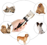 Mumoo Bear Pet Grooming Clipper Kits Low Noise Rechargeable Cordless Quiet Pet Groomer with 4 Comb Attachments and 4 Extra tools for Family Pets