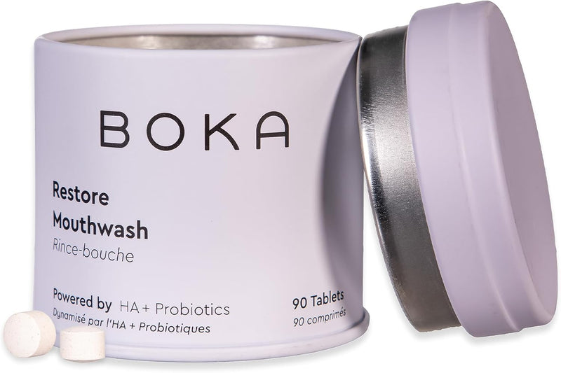 Boka Travel Size Mouthwash Tablets- Hydroxyapatite, Fluoride Free, Alcohol Free & Eco-Friendly- Chewable Tablet to Freshen & Kill Bad Breath Quickly, Remineralize Teeth Cleansing- 90 Pck, Citrus Mint - Mint 90 g (Pack of 1)