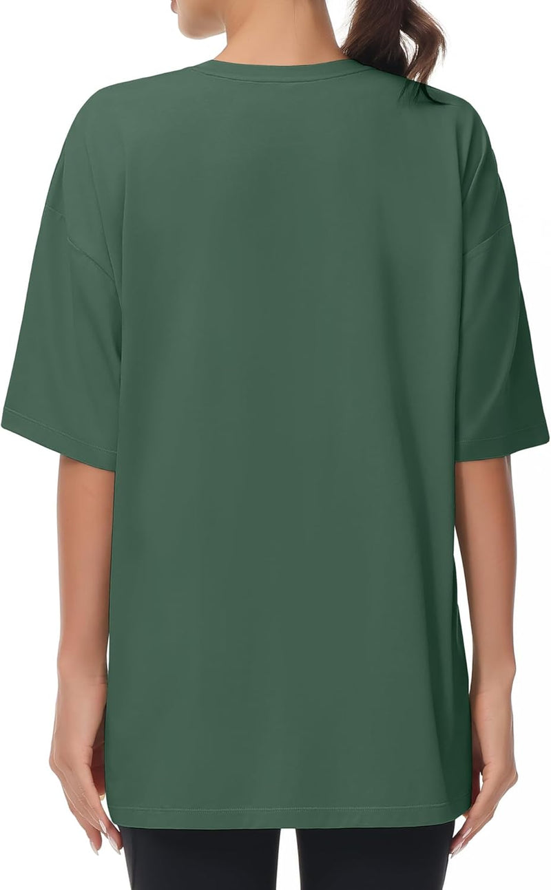 THE GYM PEOPLE Women's Casual Oversized T-Shirts Summer Crewneck Short Sleeve Workout Basic Tee Tops