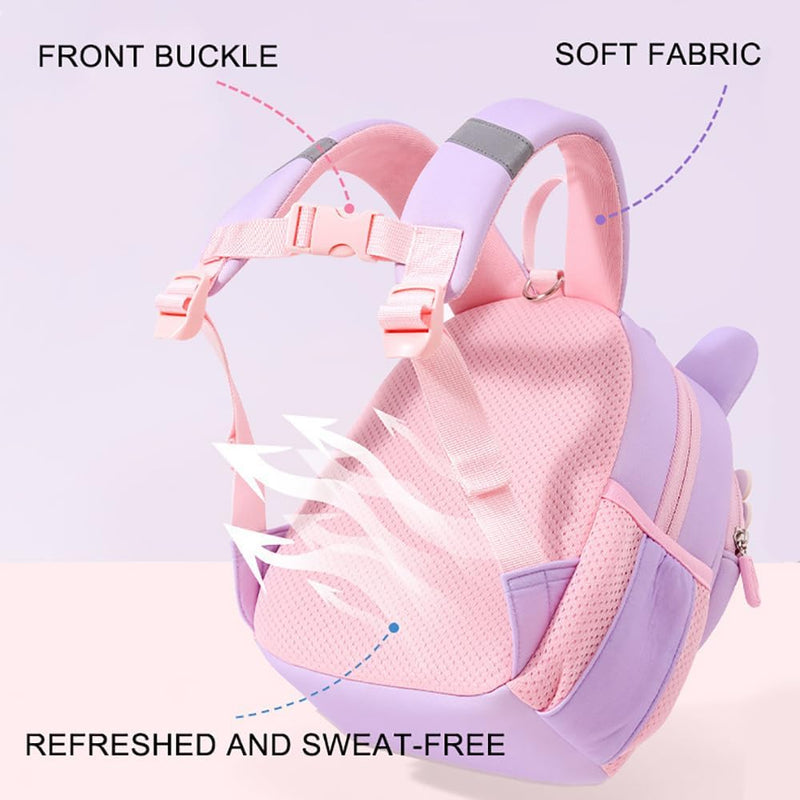 Cute Kids Backpack Toddler Backpack Bag Schoolbag Animal 3D Cartoon Animal for Baby Girl Boy 2-8 Years Small Kids Daypack (Pink Flowers Bunny)