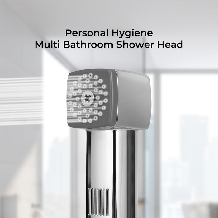 Geepas Hand Held Toilet Bidet Sprayer | Personal Hygiene Bathroom Bidet Tap Spray, Shattaf Toilet Cleaning Faucet | Water Hose & Mounted Sprayer Holder Included, Bidet Toilet Spray