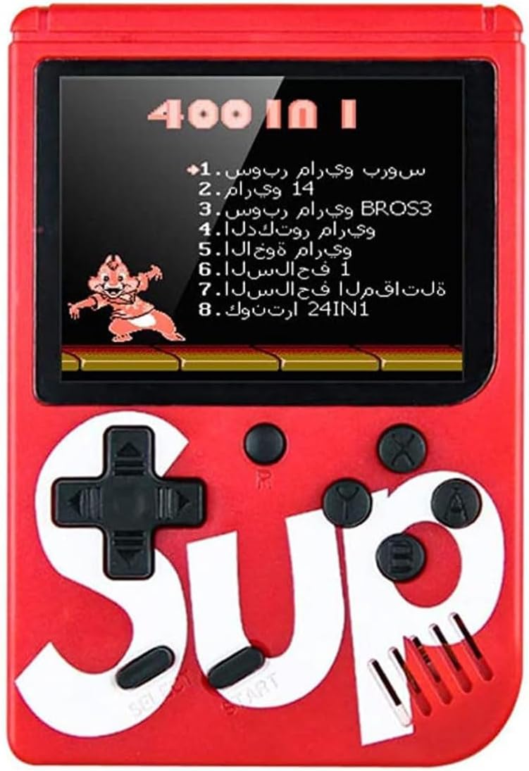 YU WELL 400 in 1 SUP GAMEBOX Classic Retro Gaming Console (Single Player, Blue) - Single Player Red