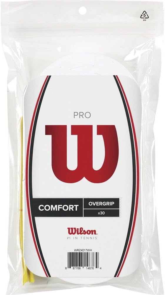 Wilson Pro Comfort Tennis Racket Overgrip Pro Comfort - White Pro Overgrip 30Pk