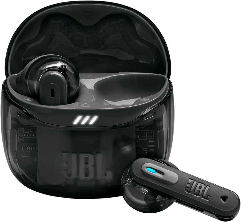 JBL Tune Flex True Wireless Noise Cancelling Earbuds, Pure Bass, ANC + Smart Ambient, 4 Microphones, 32H of Battery, Water Resistant & Sweatproof, Comfortable Fit - Blue, JBLTFLEXBLU