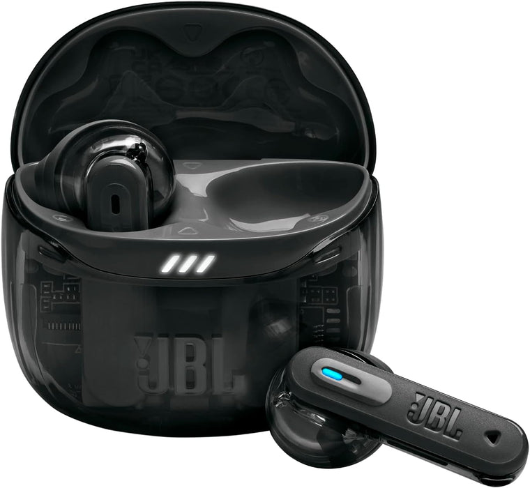 JBL Tune Flex True Wireless Noise Cancelling Earbuds, Pure Bass, ANC + Smart Ambient, 4 Microphones, 32H of Battery, Water Resistant & Sweatproof, Comfortable Fit - Blue, JBLTFLEXBLU