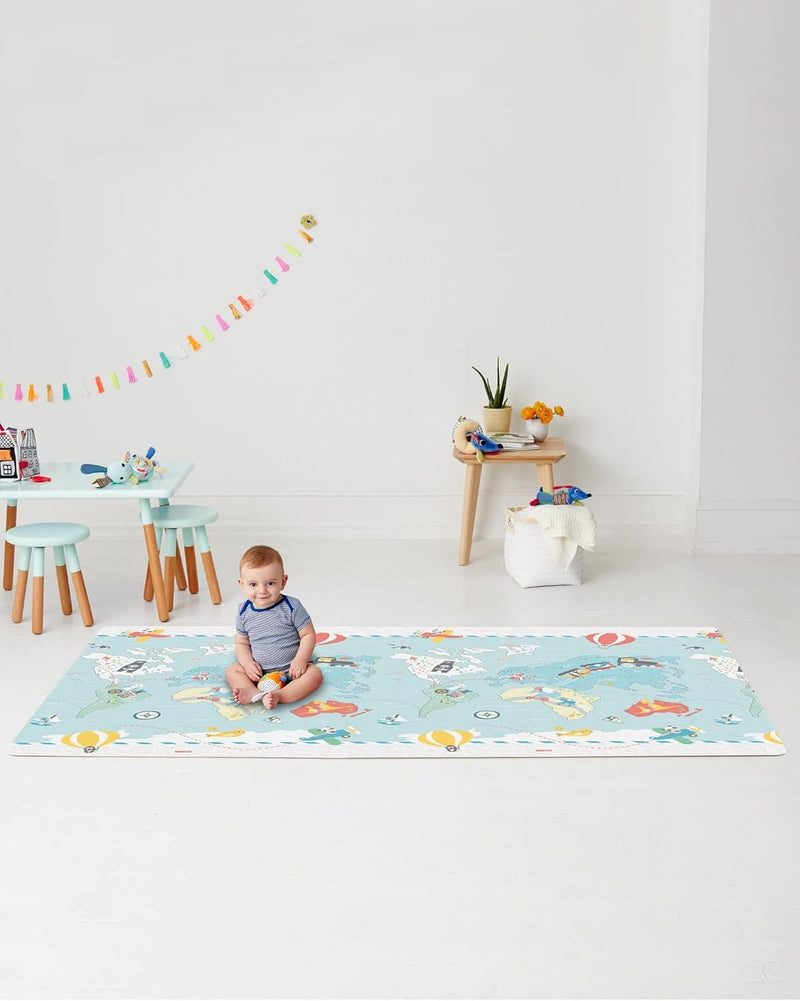 Skip Hop Reversible Playmat-Little Travellers, Grey