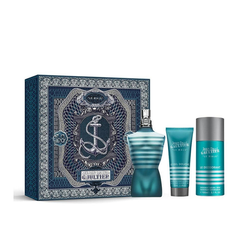 Jean Paul Gaultier Le Male 3-Piece Gift Set (Eau de Toilette Spray 125ml + Shower Gel 75ml + Deodorant Spray 150ml)