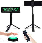 YZ Gym Timer Clock for Home Gym, Fitness Timer with Stopwatch, Large Digital Stopwatch Countdown Clock, 12/24H Digital Wall Clock, with Stand - plug-in(with stand)