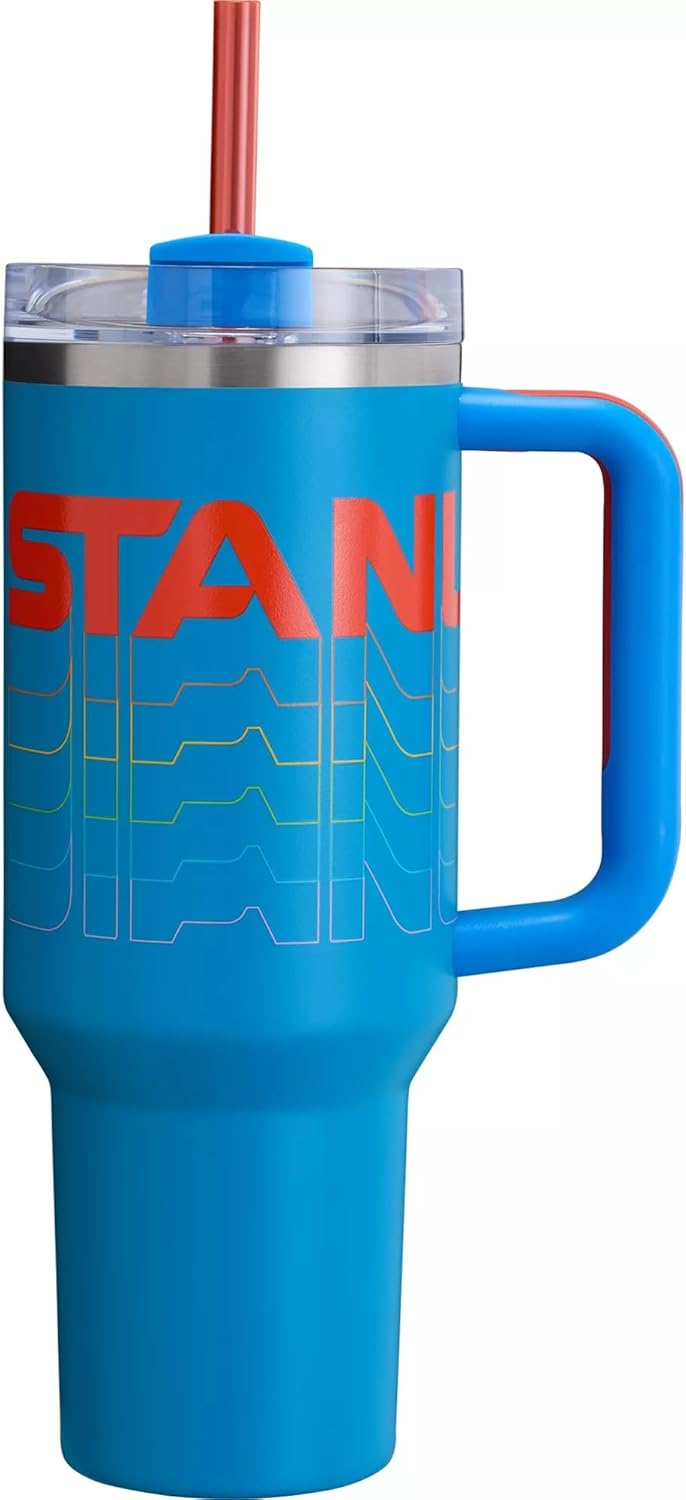 STANLEY Nectarine Quencher H2.0 FlowState Stainless Steel Vacuum Insulated Tumbler with Lid and Straw for Water, Iced Tea or Coffee (Nectarine, 40 oz)