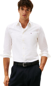Mens Flex Poplin Kent Collar Sf Shirt Mw0mw40460 Slim Fit Shirt (pack of 1) - White