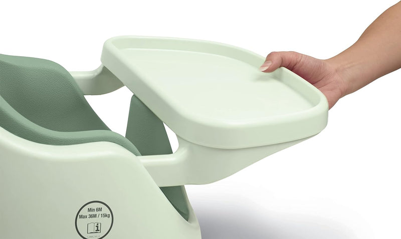 Mamas & Papas Baby Bug Booster Seat for Dining, Detachable Tray, Harness, Adjustable Seat and Non-Slip Feet - Pebble Grey