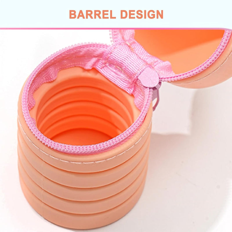 Silicone Pencil Case For Kids, Standing Pencil holder, Cartoon Foldable Pen Case, Retractable Storage Organizer for kids students Home Dorm School Classroom Teens