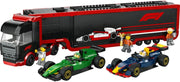City F1 Truck with RB20 & AMR24 F1 Cars 60445 Car Transporter Toy, 2 Drivers & Race Simulator, Formula 1 Set, Gift for 8+ Year Old Boys & Girls, 1,086 Pieces
