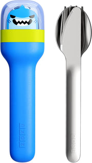 Kids Pocket Utensil Set, Kids Silverware Set Fork, Knife, and Spoon, Dino - Shark