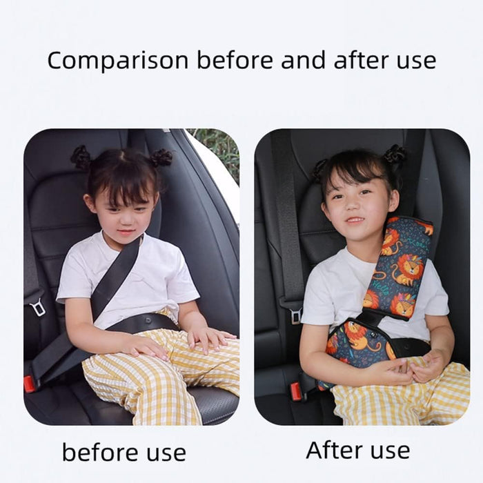 SYOSI Car Seat Belt Adjuster Seat Belt Pad Cover for Baby Child Neck Safety Shoulder Positioner Shoulder Pad Kit Neck Support Headrest Seatbelt Pillow Cover & Seatbelt Adjuster for Child, Set of 2