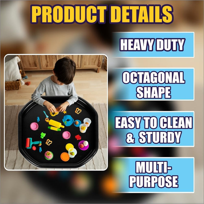 Small Mixing Tray Black 70cm x 70cm Plastic Tuff Spot Board Kids Messy Activities