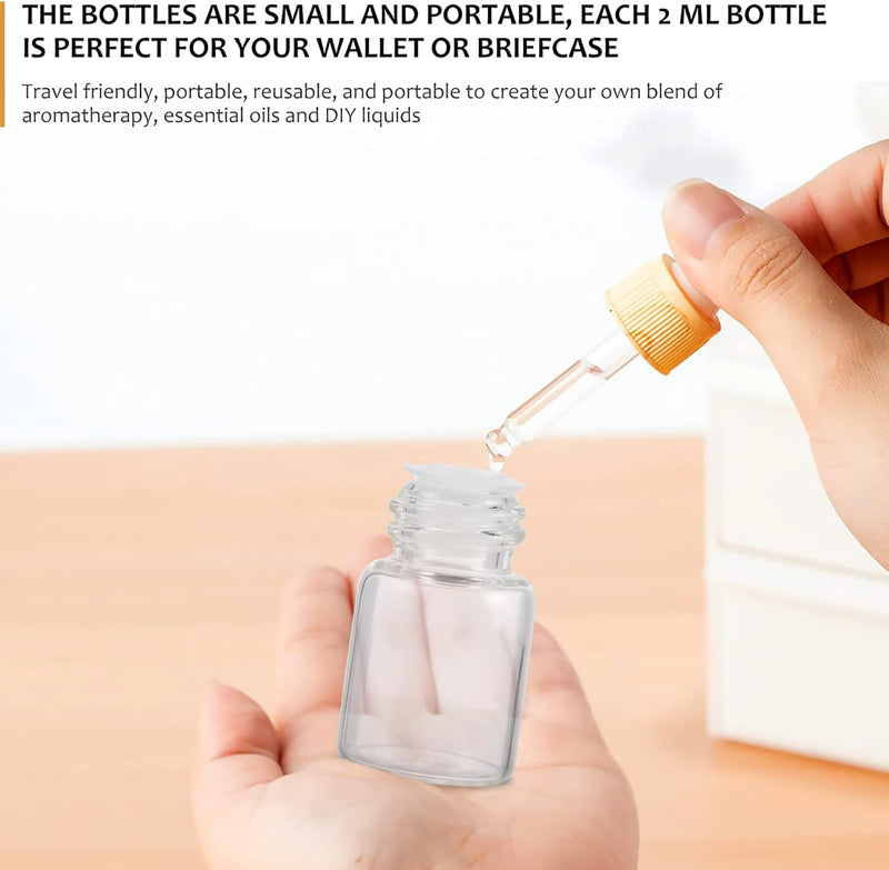 Empty Bottles Refillable Glass Essential Oil Bottles Empty Essential Oil Organizer for Essential Oil Travel Outdoor Kit 36 Pcs