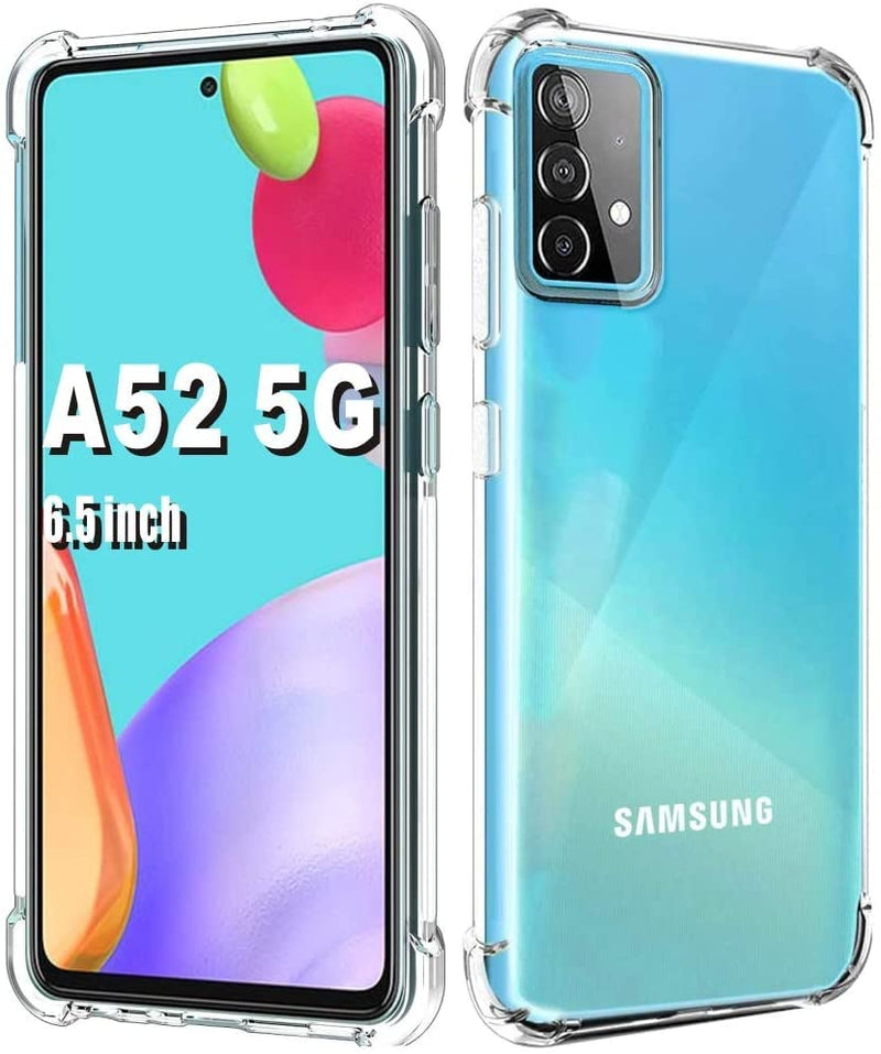 Zubitech Samsung Galaxy A52 4G / 5G / A52S clear silicone case soft TPU transparent anti scratch silicon cover with reinforced shockproof bumper corner protection for Samsung Galaxy A52 / A52s