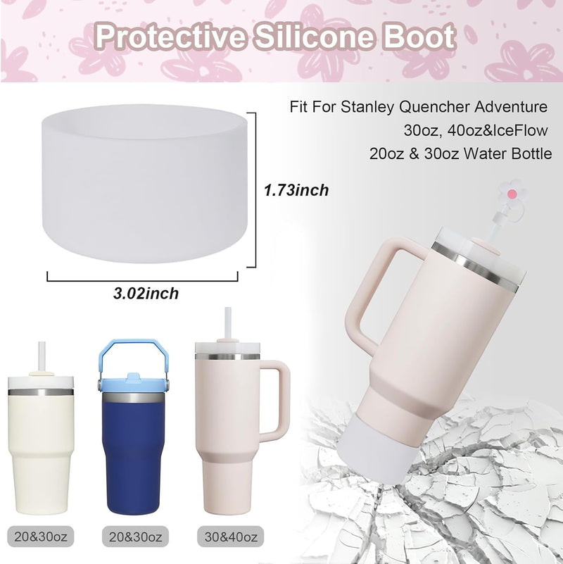 tewiaii 6 PCS Use for Stanley Cup Tumbler Accessories 40oz 30oz,Compatible with Stanley Cup Tumbler Water Bottle Handle Sling Strap for Carrying (Purple)