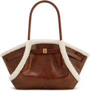 Women's Hana Medium Tote Bag - Brown Faux Fur