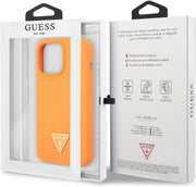 GUESS CG Mobile Silicone & Triangle Hard Case for iPhone 13 Pro - Orange