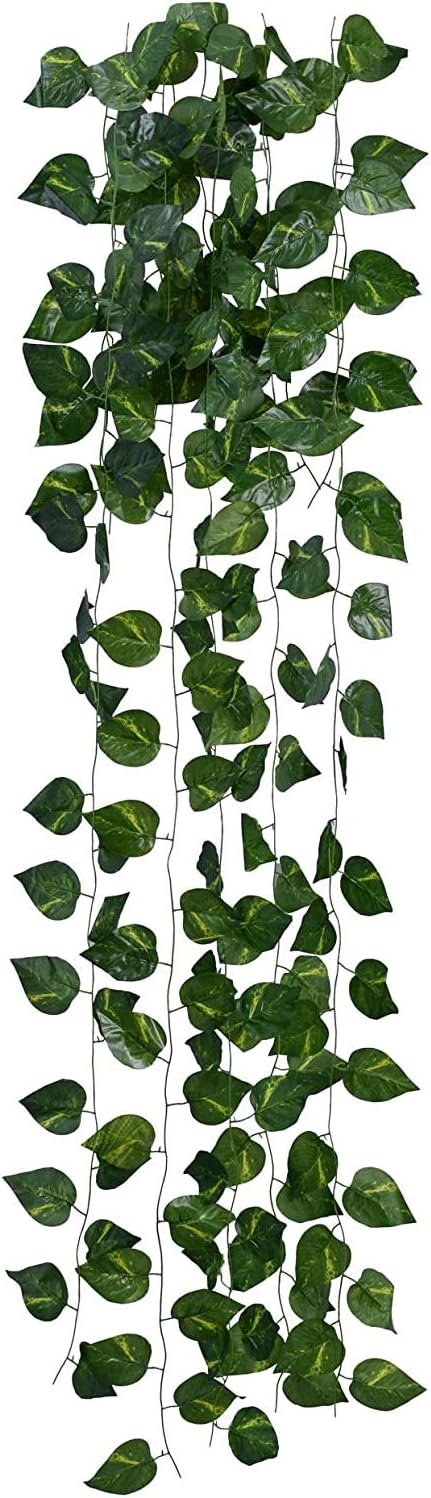 Mumoo Bear Artificial Ivy Leaf Plants Vine, 12 Strands 87 Feet Artificial Garlands Fake Foliage Flowers Hanging Vine For Home Kitchen Garden Office Wedding Party Wall Decor