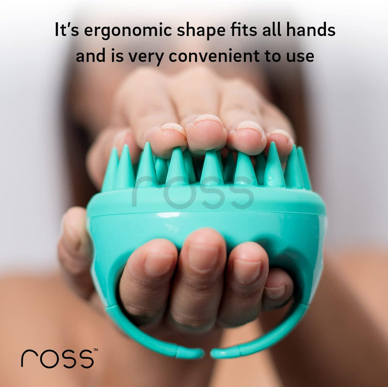 Ross Hair Scalp Massager Shampoo Brush with Soft Silicone Bristles (Black)