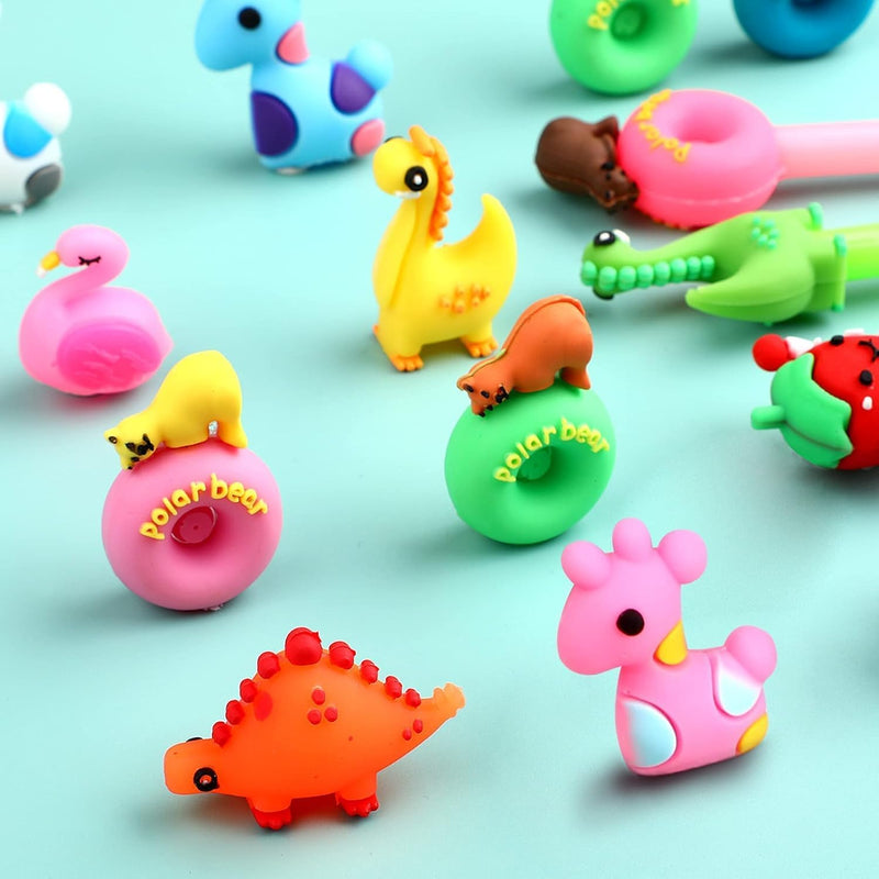 Black Ink Gel Pen Bulk, 50 Pcs Random Cartoon Cute Gel Ink RollerBall Pens Bulk Assorted Styles Novelty Writing Pen for Kids Gift School Office Home Supplies Present