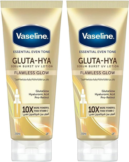 Essential Even Tone Flawless Glow Gluta-Hya Serum Burst UV Lotion Value Pack, 2 x 200 ml - 200ml, Pack of 2
