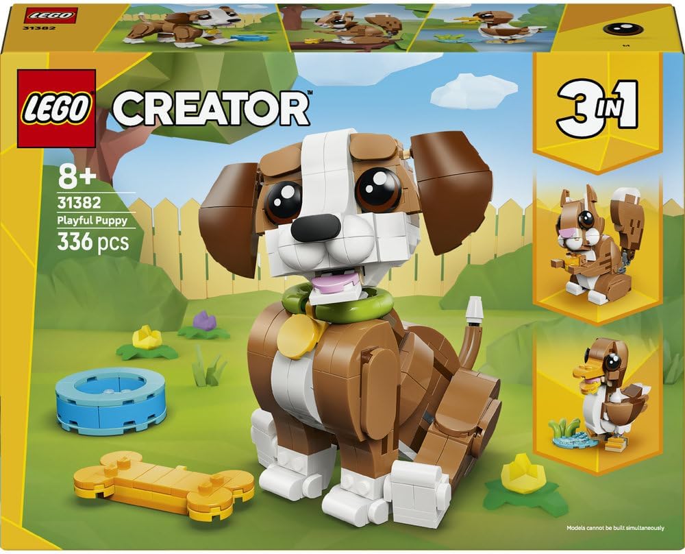 Creator 3in1 Cute Animals: Playful Puppy Dog 31382 Puppy to Squirrel to Duck, Pet Animal Figure, Building Toy, Gift for 8+ Year Old Boys & Girls, 336 Pieces – image 10
