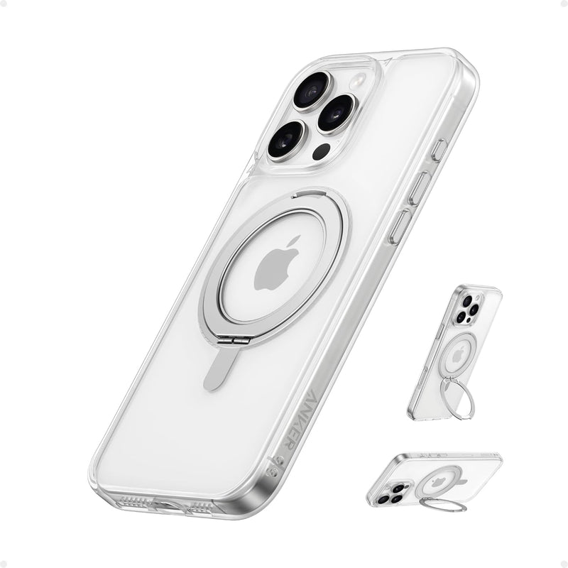 Anker FlexStand Magnetic Phone Case Cover, Anti-Slip and Drop-Proof Protective Cover with Ring Stand, iPhone Mobile Case Compatible with MagSafe, Exclusively Designed for iPhone 15 Pro Max 6.7-Inch