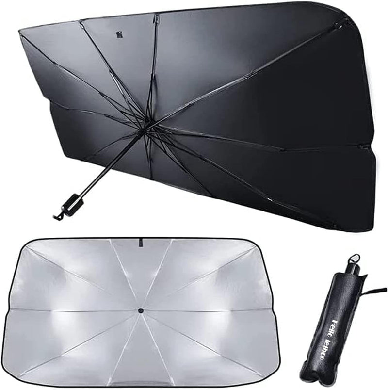 helloleiboo Car Windshield Sun Shade UV Rays and Heat Sun Visor Protector Foldable Reflector Windshields Umbrella - 53 * 31 inches
