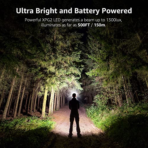 Lepro Headlamp 2-Pack, 1300 Lux Ultra-Light Bright LED Headlights with White Red Light, 6 Modes Battery-Operated Lightweight Waterproof Head Flashlight for Camping Running Cycling Emergency