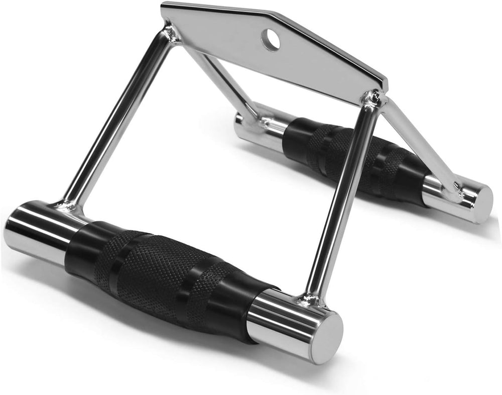 SKY LAND Double D Row Handle Cable Attachment - Non-Slip Rubber Hand Grips V Bar, Lat Pull Down Attachment, Ideal for Weight Workout & Gym Exercises