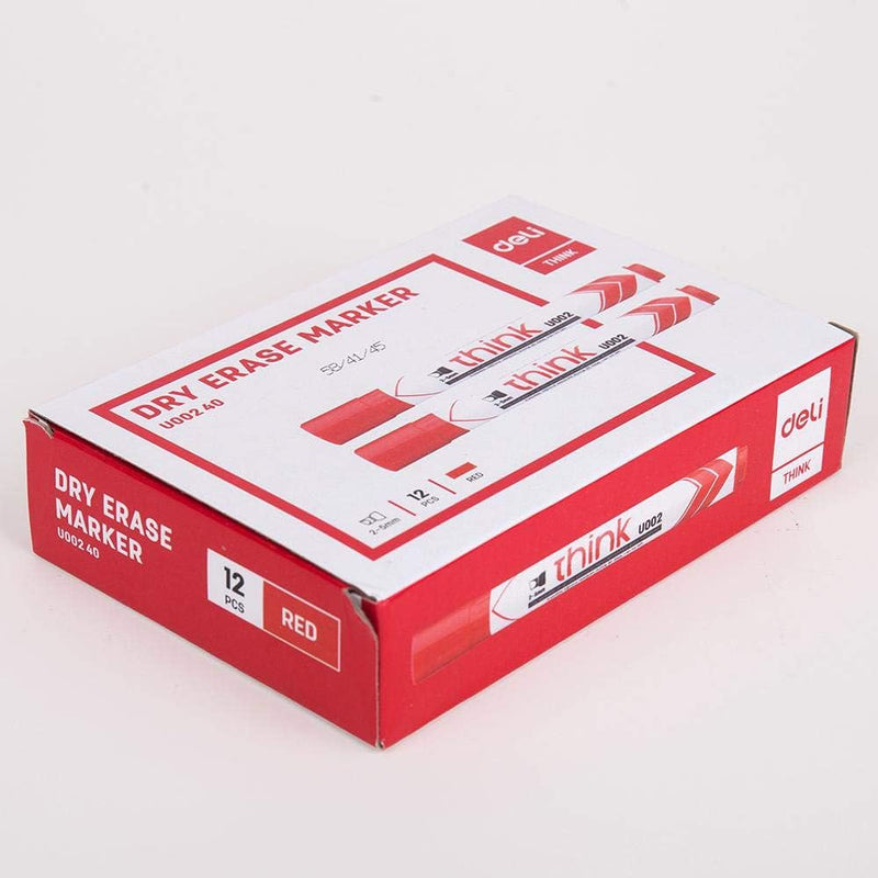 Deli Think 2-5mm Chisel Tip Dry Erase Markers 1x12Piece, Black