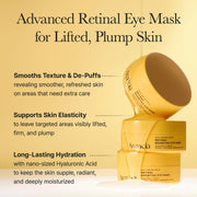Retinal Boosting Eye Mask, Hydrogel Under Eye Patches with Peptides for Dark Circles, Puffiness, Fine Lines, 60 Patches