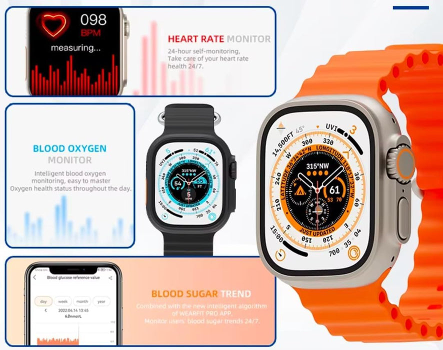 Smart Watch for Girls Boys Teens Men Women with Blood Pressure Monitor Fitness Tracker Call and App Notifications - Black Dial & Strap