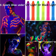 12 Colors Face Paint Crayons for Kids, Face & Body Paint Sticks, Halloween and Party Makeup, Non-Toxic Washable Face Painting, Water Based Twist up Face Painting Crayons