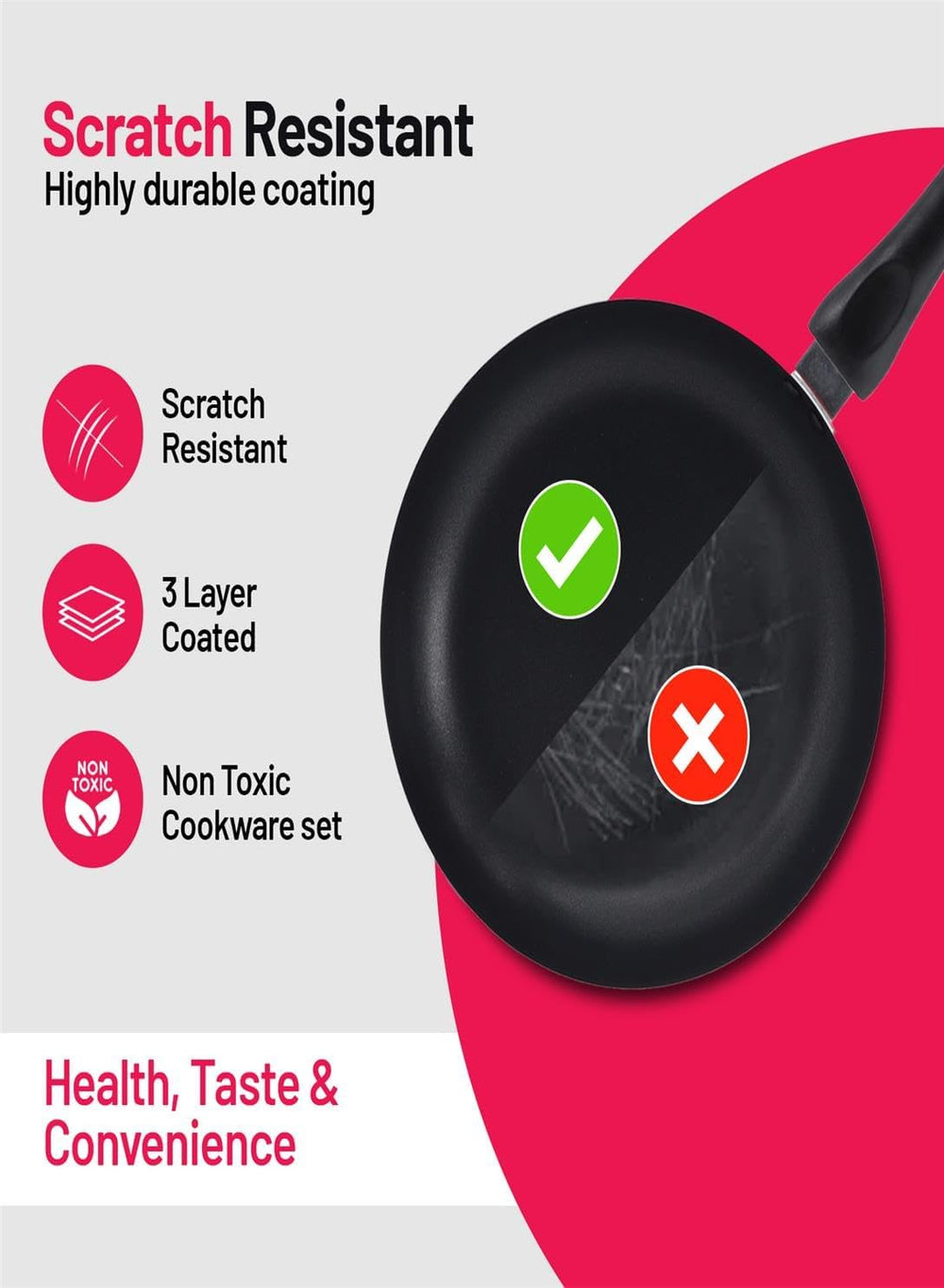 Delcasa Non-Stick Cookware Set 9-Pieces