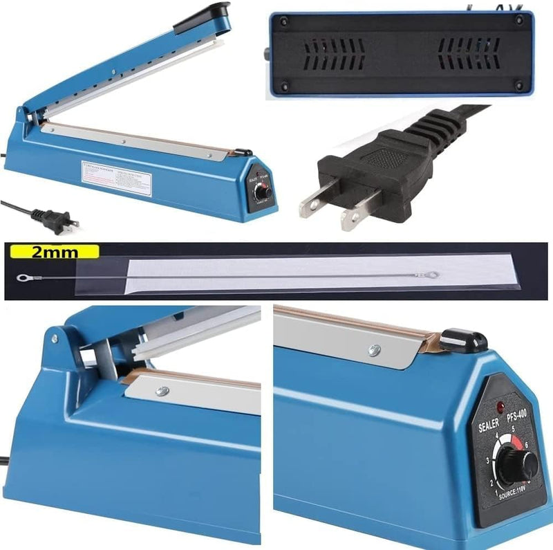 MOMENT Heat Sealer Machine Manual Bags Sealer Heat Sealing machine 8 Inch Sealer Machine for Plastic Bags PE PP Bags with Extra Replace Element Grip